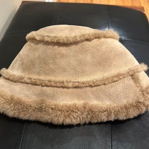 Shearling hat - camel color. Very warm!
